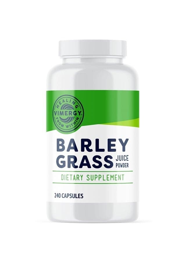 Barley Grass Capsules, 30 Servings – Source of antioxidant - Contains Iron, Vitamin C, & Vitamin E – Non-GMO, Gluten-Free, Soy-Free, Vegan & Paleo – Daily Greens Booster (240 ct)
