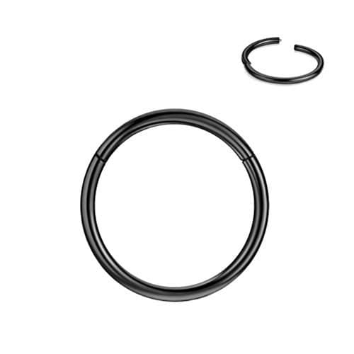 FANSING Black Nose Rings 20g 6mm Nose Hoop 20 Gauge Surgical Steel Piercing Hoop for Cartilage Helix Tragus Septum Jewelry Women Men