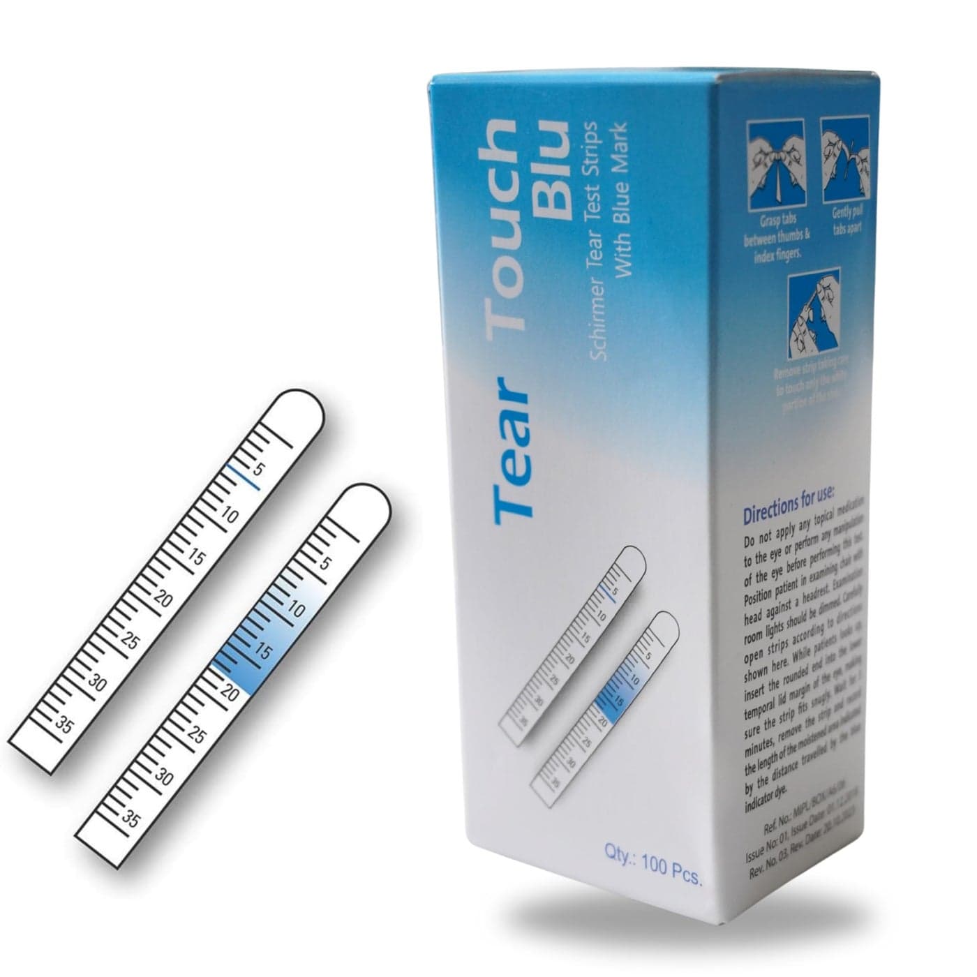 KASHSURG Schirmer Tear Test Strips with Blue Mark 100 Strips Sterile
