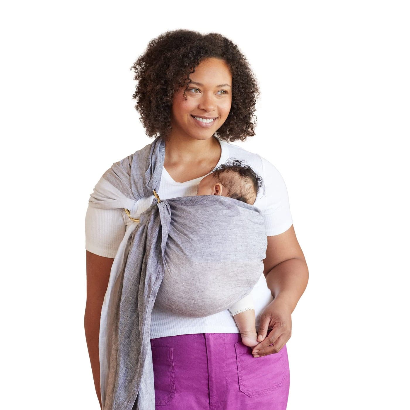 LLLbaby Ring Sling Baby Wrap Carrier for Infants Toddlers 830lbs Made for Versatile Babywearing Support Wrap for Mothers Adjustable Sturdy Lightweight Comfortable Nimbus Clouds