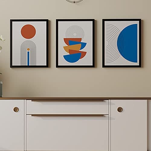 Art Street Art of Abstract Boho Geometric Lines and Shape Wall Art Prints, Bohemia Modern Aesthetic Minimalist Painting for Home & Office Wall Decorative Art Prints (Set Of 3, 13x17 Inch)