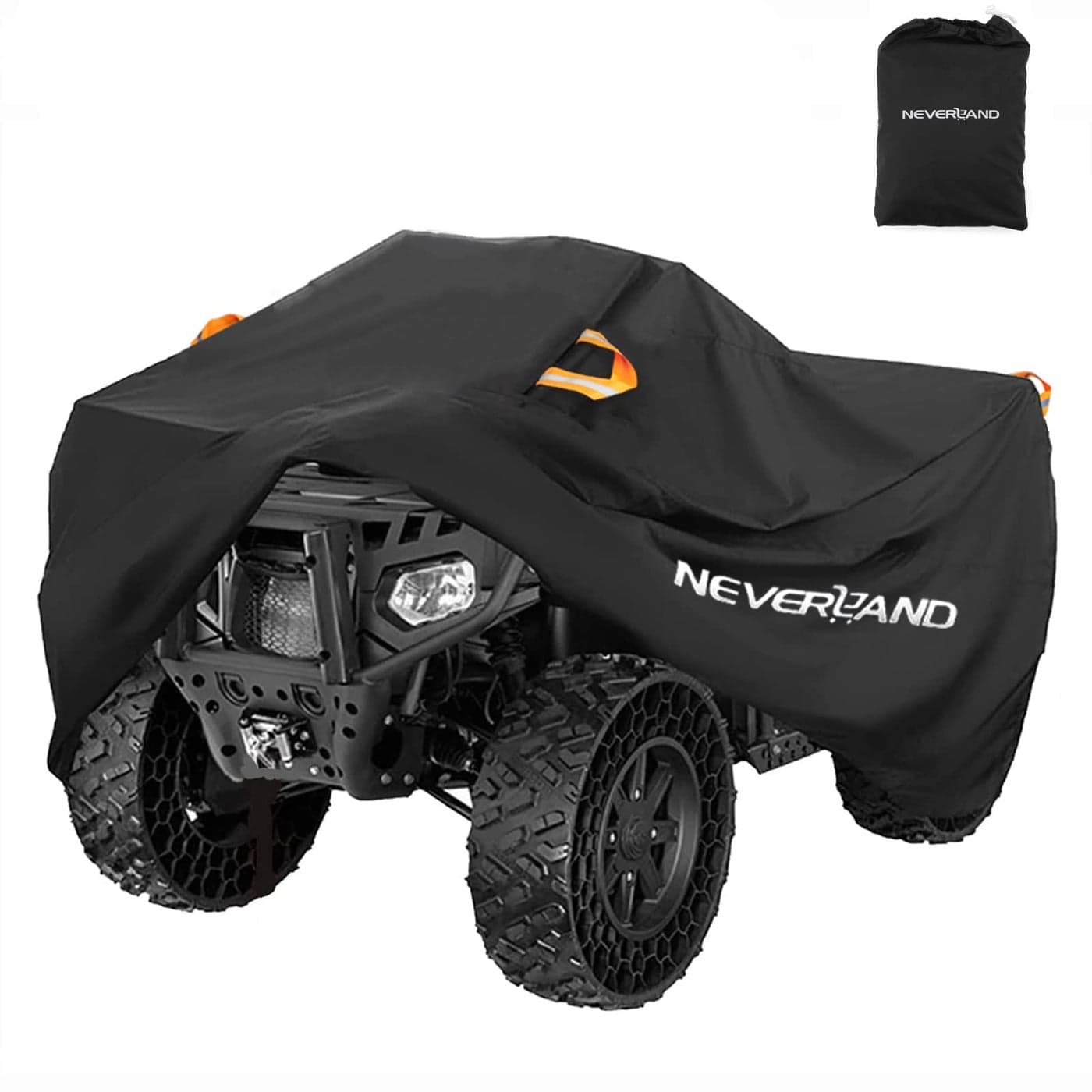 NEVERLAND ATV Cover Waterproof Heavy Duty 4 Wheeler Cover Quad Cover All Season Weather Proof Outdoor UV Protection for Polaris Yamaha Suzuki Honda Black Large
