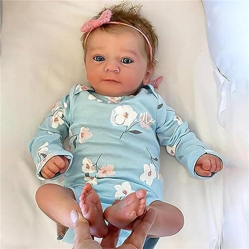 GYCV Lifelike Reborn Baby Dolls Girl 18 Inch Baby Doll Realistic Newborn Girl Silicone Cloth Body Adorable Reborn Baby Doll Real Life Babies Reborn Doll Toys with Accessories Birthday Gift for Kids