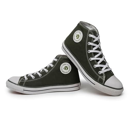 YUKI Unisex Canvas Comfortable & Lightweight Sneaker for Men's and Women's | High Top Canvas Sneakers Green