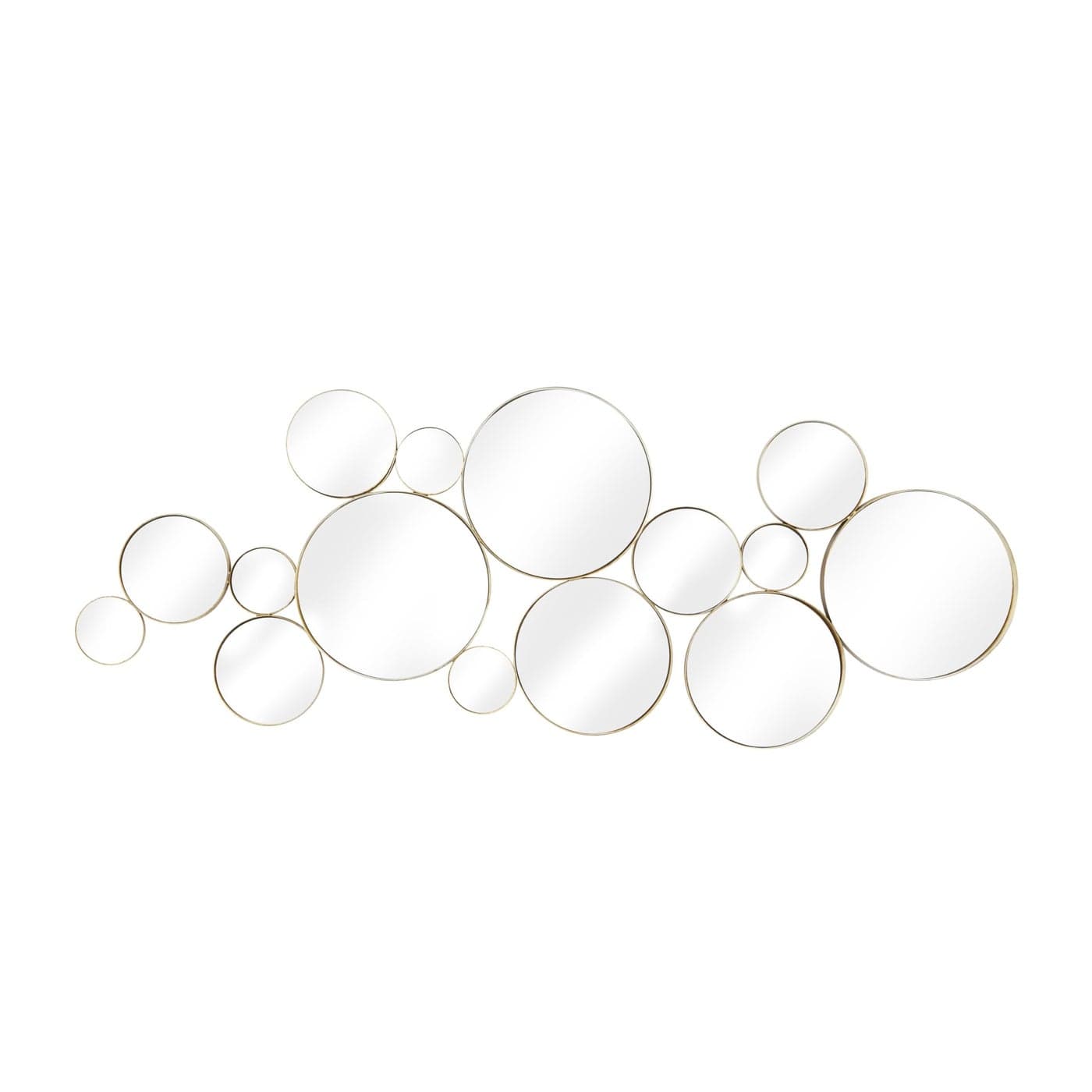 CosmoLiving by Cosmopolitan Metal Room Wall Mirror Bubble Cluster Entryway Mirror Wall Mounted Mirror 54 x 2 x 21 Gold
