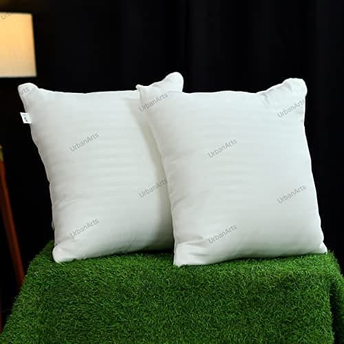 UrbanArts Luxuria Cushion Fillers - Pack of 2 Pcs, 16 x 16 Inches, 40 x 40 Cms, White, Virgin Fiber Fill, Hotel Quality