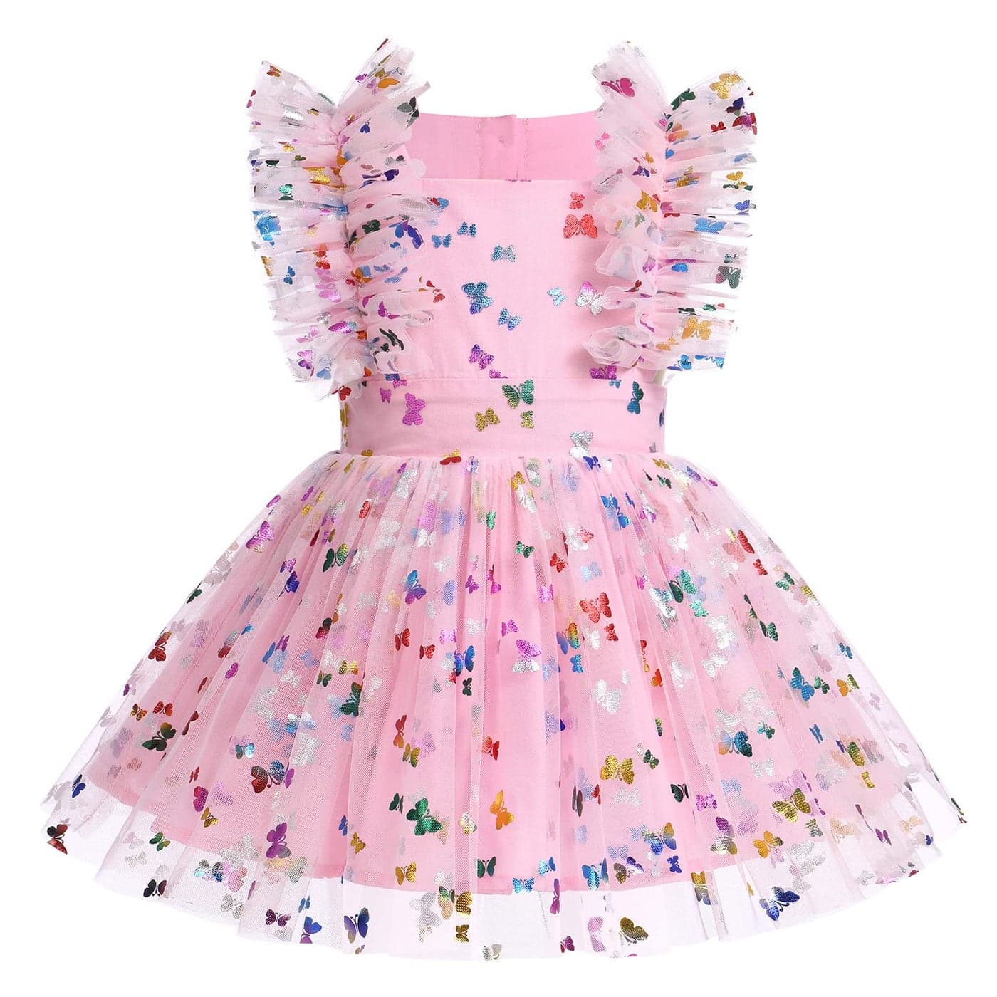 AWIBMK Baby Girls 1st Birthday Outfit Colorful Polka Dots Princess Tutu Dress Cake Smash Clothes for Photo Shoot Pink Butterfly 1218 Months