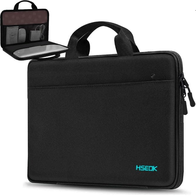 Hseok Laptop Sleeve 13-14 Inch Case Briefcase Compatible with MacBook Pro 14 inch M4/M3/M2/M1 All Model of 13.3 Inch Mac Air/Pro, XPS 13 14, Most Popular 13"-14" Notebooks,B04K01