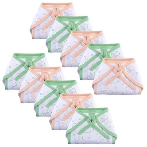 SuperBottoms BASIC 100% Pure Cotton Langot for New Born 0-3 Months – Baby Gift Set for New Born – Pack of 10 – Fits Up To 5 kg