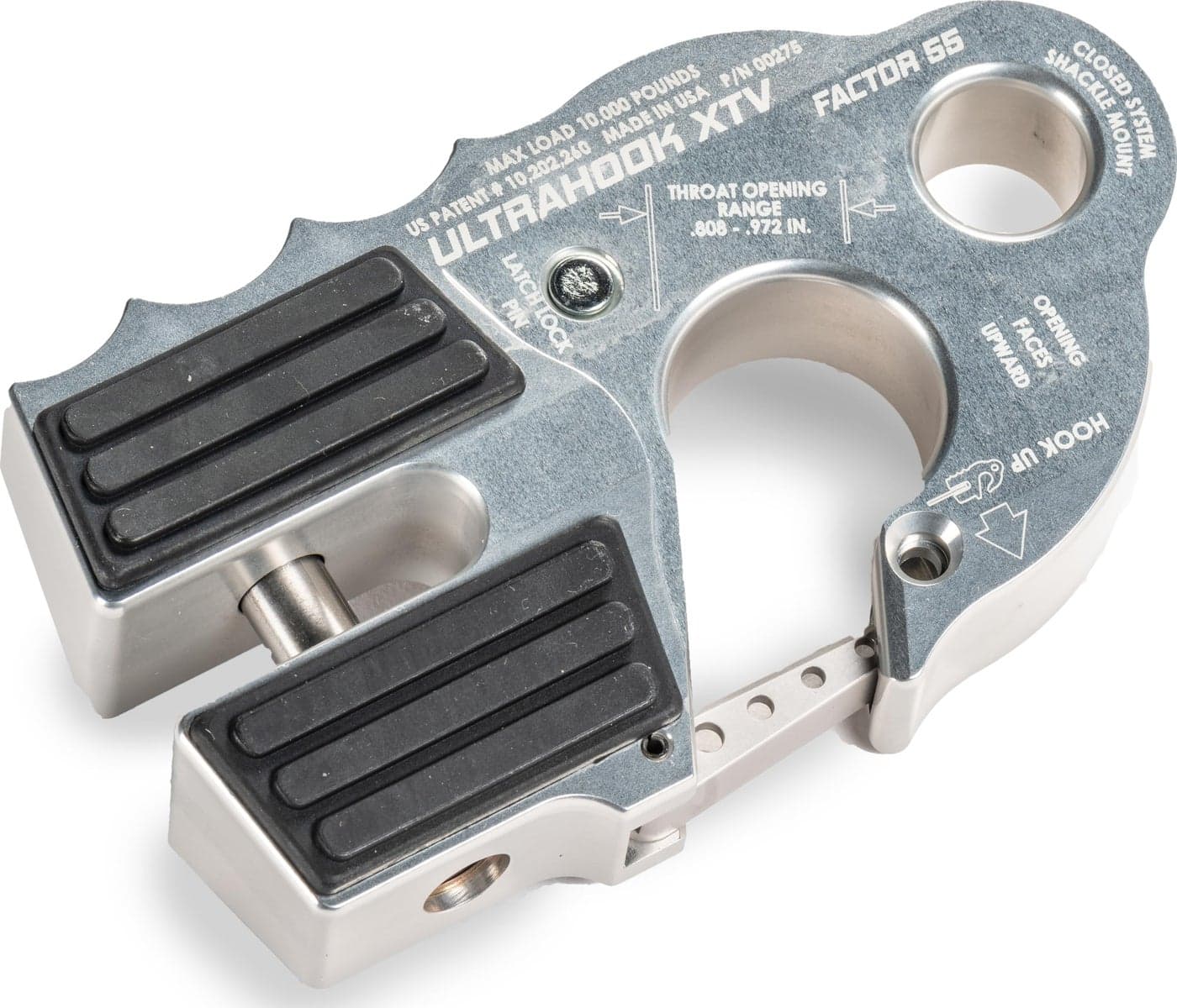 Factor 55 Ultrahook XTV Closed System Shackle Mount Max Rated Load 10000 Pounds and Breaking Strength 21000 Pounds Silver
