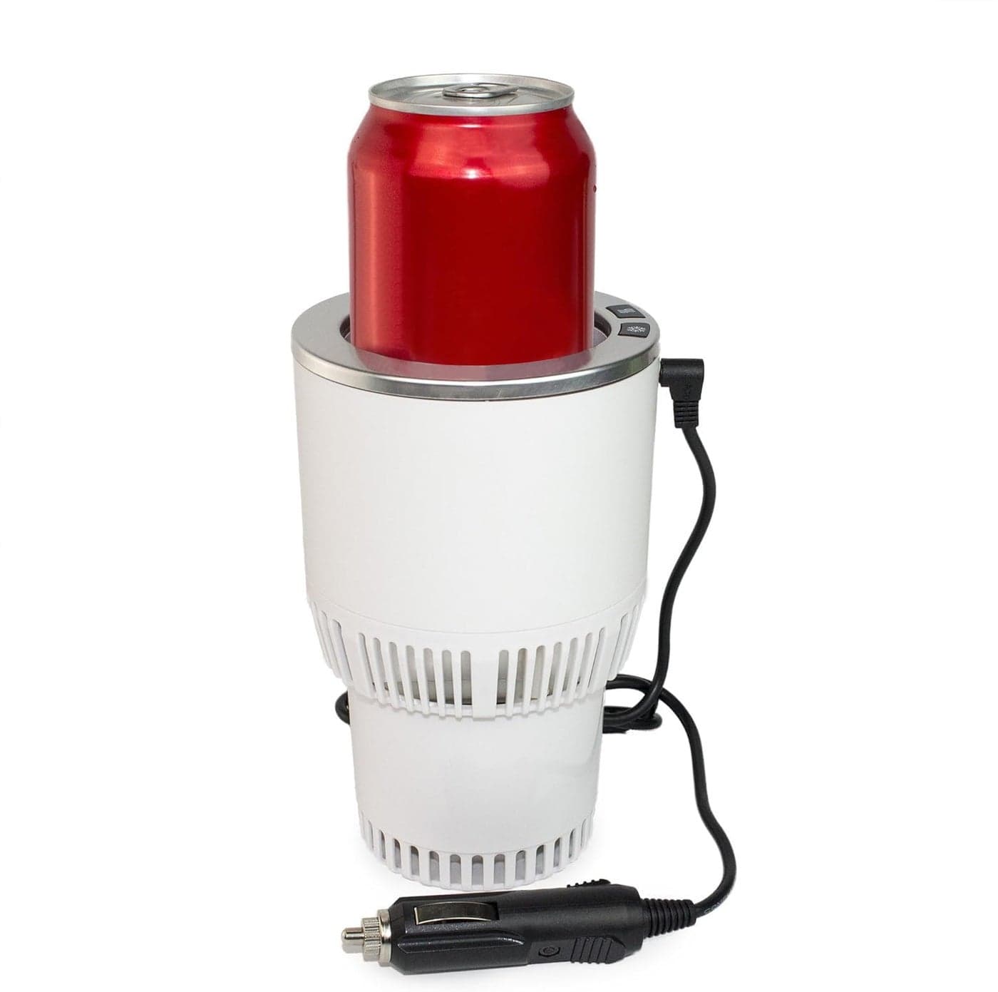 Premium 2-in-1 Car Cup Cooler Warmer Smart Car Cup Mug Holder Auto Tumbler Holder Holiday New Year Gifts for Auto Van (White and Silver)
