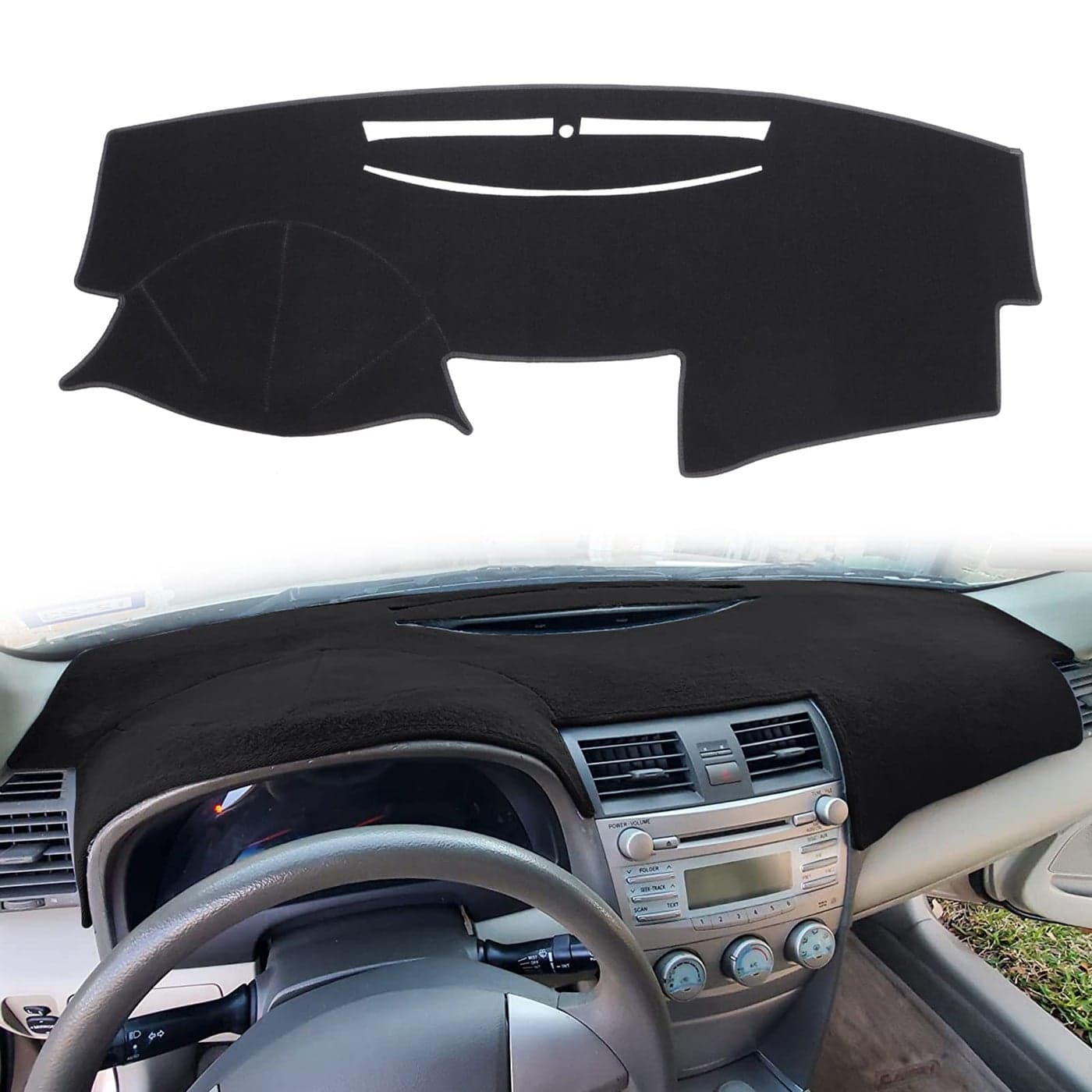 HanLanKa Dash Cover Mat Custom Fit for Toyota Camry 2007 2008 2009 2010 2011 Dashboard Cover Pad Carpet Black