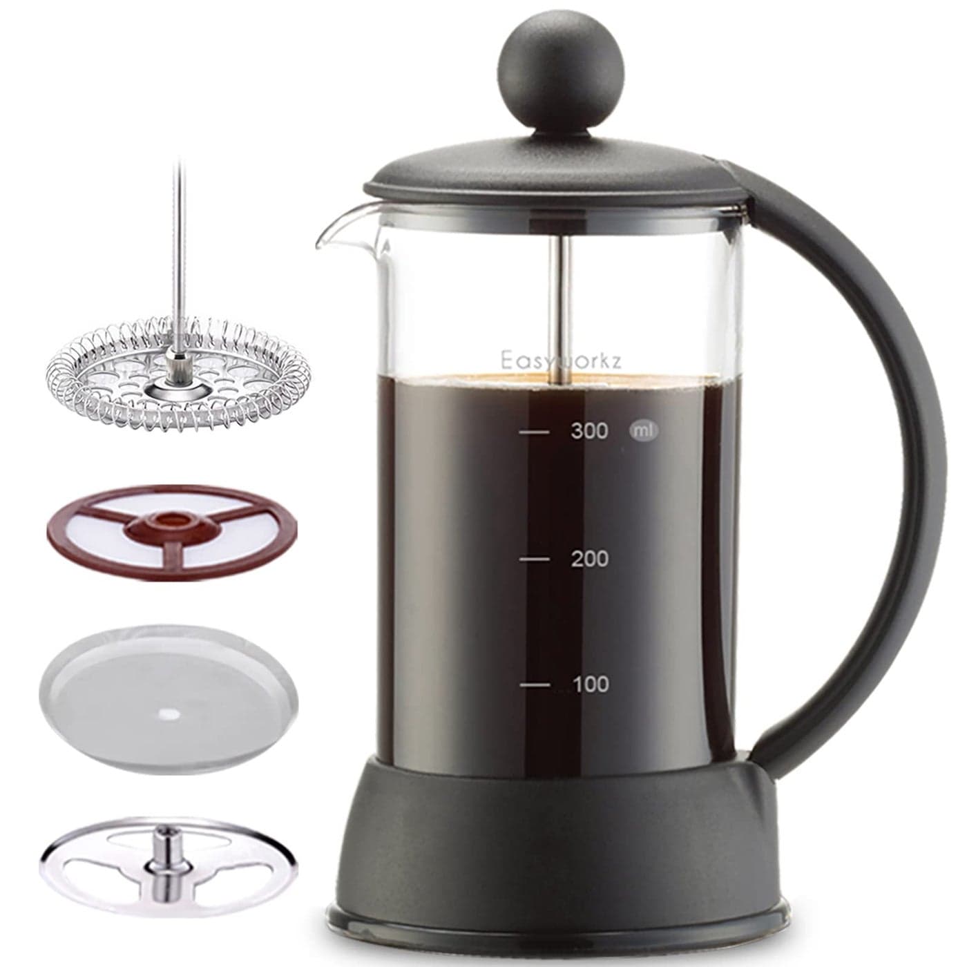 Easyworkz Eclipse French Press 12 oz Coffee Tea Maker with Borosilicate Glass