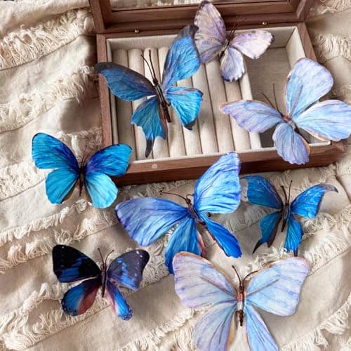 TaTalife Artificial Butterfly, 3D Artificial Butterfly Clips,Silk Floral Butterflies, Suitable for Home Decoration, Flower Arrangement and Foil The Festive Atmosphere (8 Pcs)
