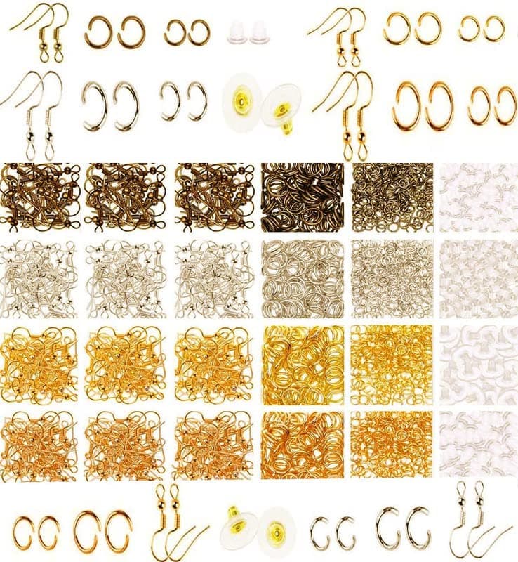 DIY Crafts 100 Grm, Silver, Earring Jewelry Making Earring Hooks Making Supplies Kit Earring Hooks Open Jump Rings Earring Backs for Jewelry Making Repair-Earrin(100 Grm, Silver)