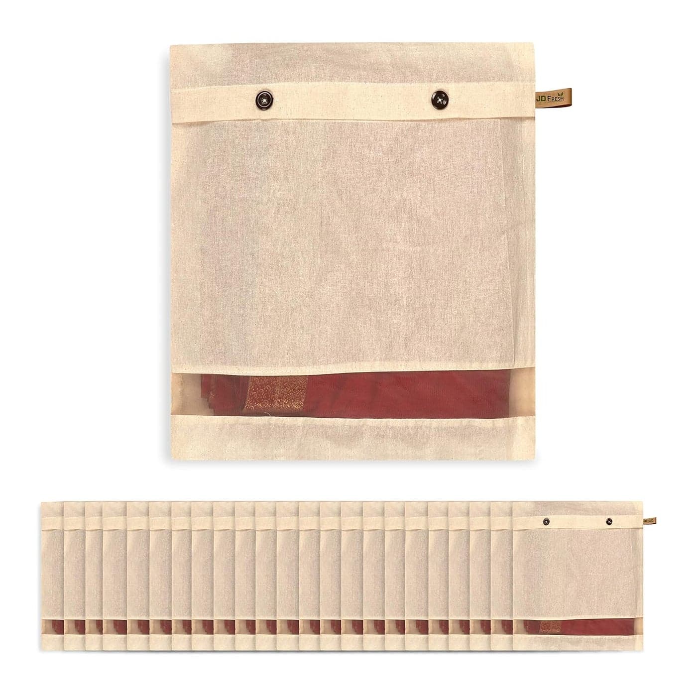 JD FRESH 24 Pcs Saree Covers For Storagecotton storage bags for clothesMultiPurpose Lehenga Storage BagClothes Covers for DressesSareesLehengas 14x16 Inch Brown