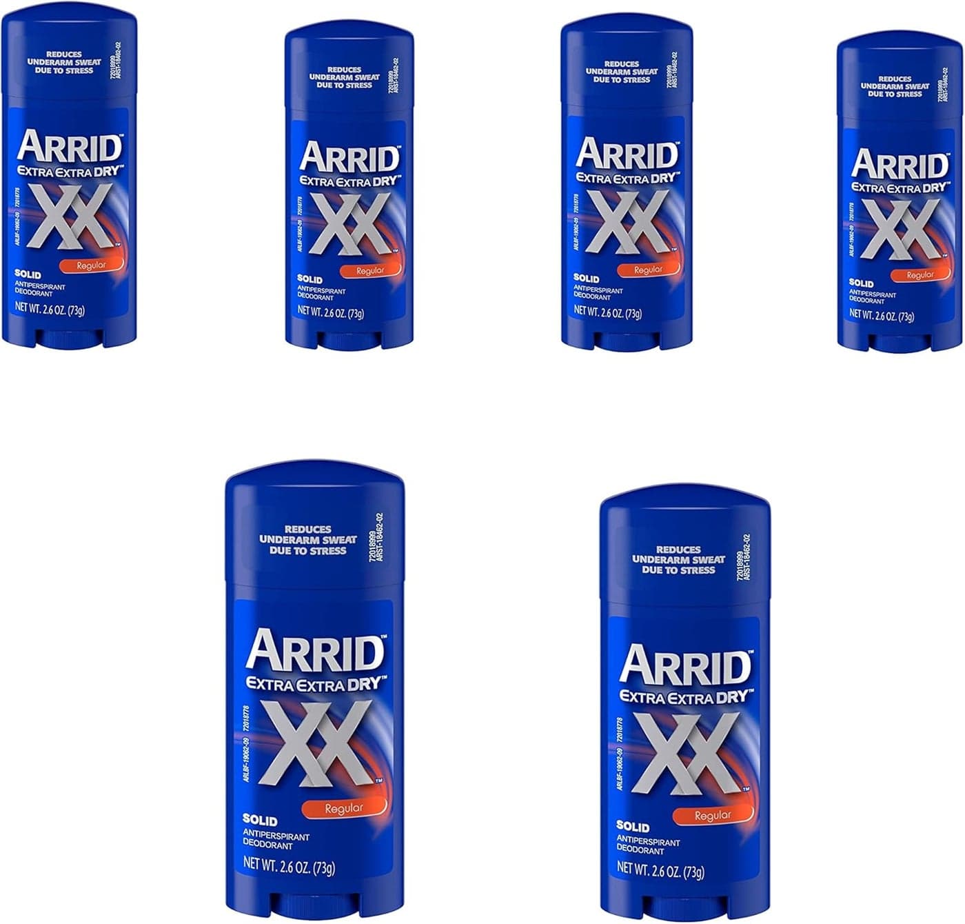 Arrid XX Regular Scent Extra Extra Dry Solid AntiPerspirant Deodorant 26 oz Pack of 6