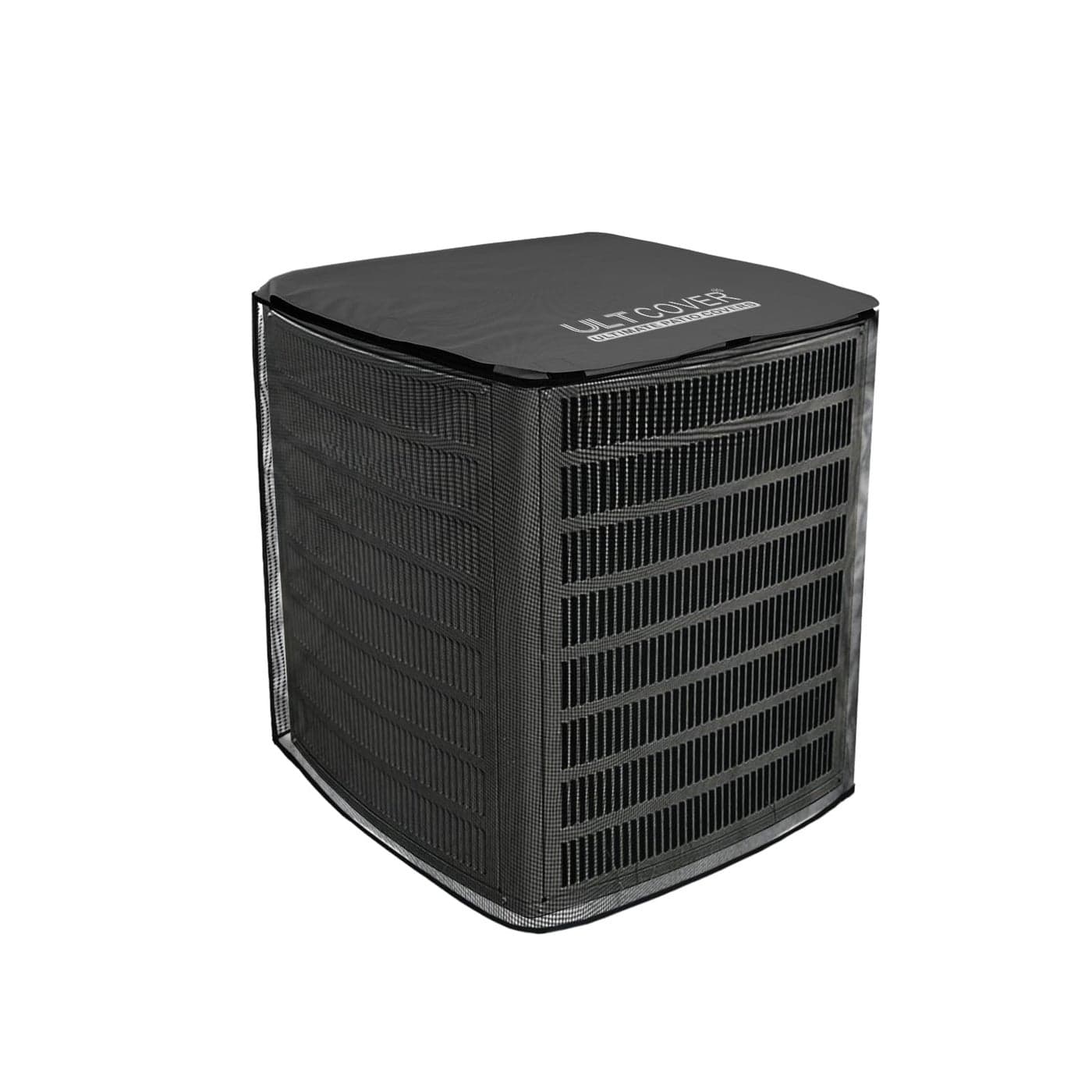 ULTCOVER 2 in 1 Full Mesh with Waterproof Fabric Top Air Conditioner Defender Cover 30W x 30D x 32H inch for Outside AC Units All Seasons Use Black