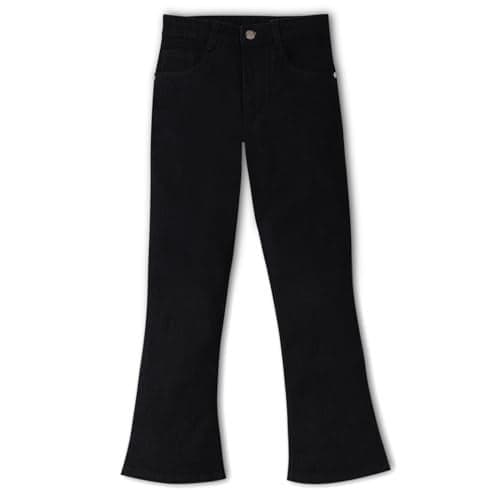 Urbano Juniors Boy's Black Regular Fit Washed Bootcut Jeans Stretchable (junbootepboy-black-11-12)