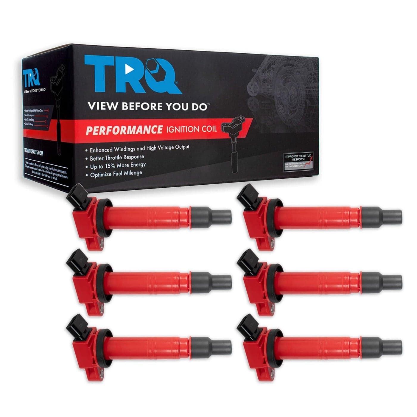 TRQ Ignition Coil Set Compatible with 20032009 Toyota 4Runner 20052015 Tacoma 20052011 Tundra