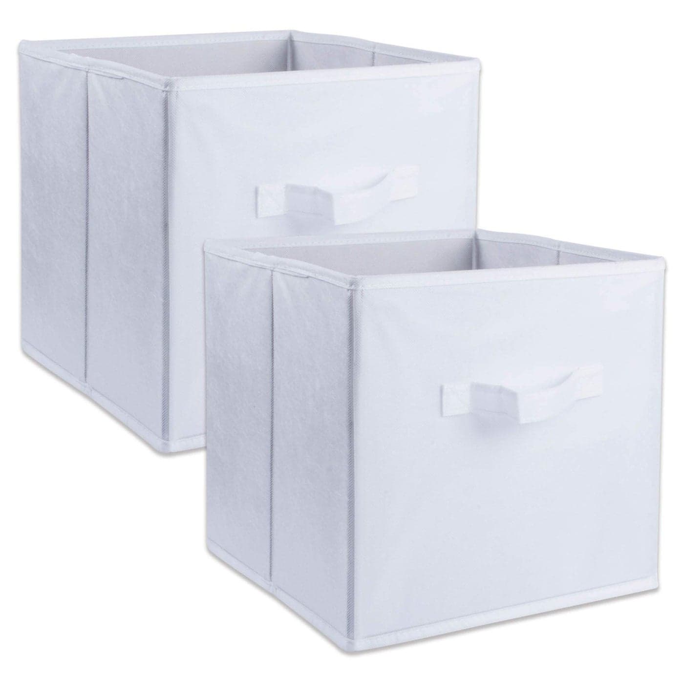 DII Non Woven Fabric Storage Bin Collection Collapsible Organizer Cube Small Set 11x11x11 White 2 Count