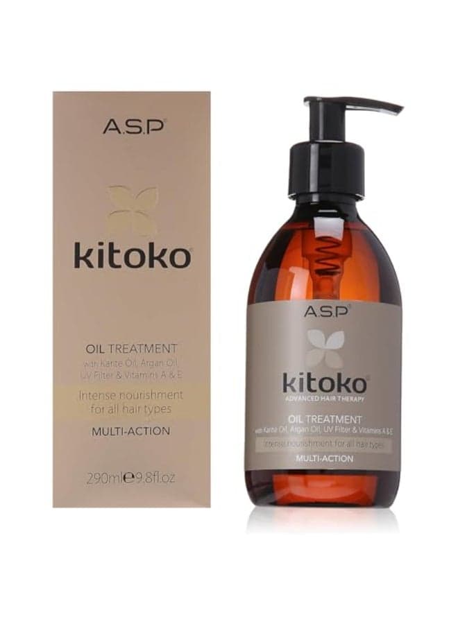 ASP Kitoko Haircare Advanced Hair Theraphy All Hair Types Oil Treatment with Karit Oil Argan Oil UV Filter Vitamin E Intense Nourishment For All Hair Types 290ml98floz