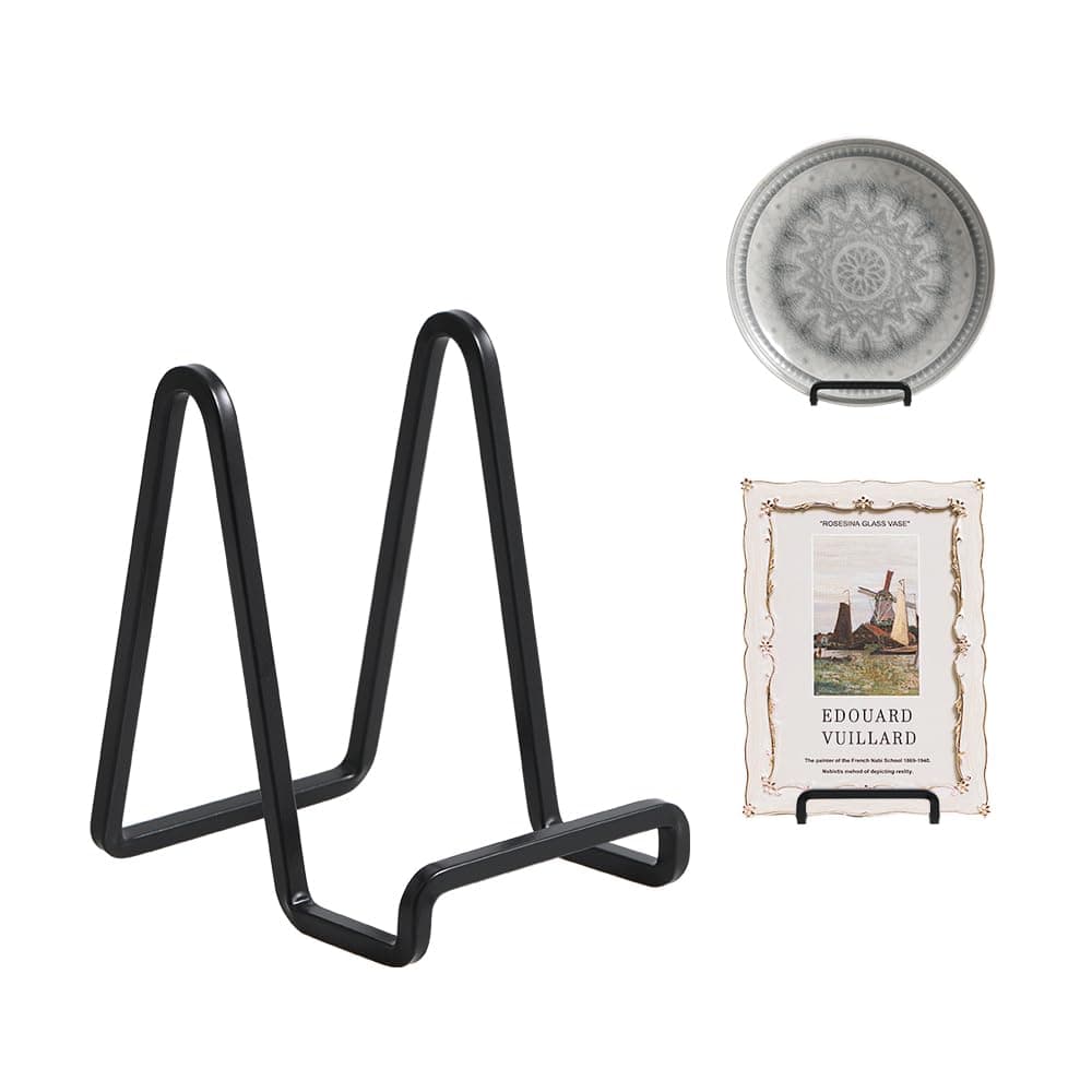 Plate Holder Easel Display Stand 45 inch Metal Plate Stands for Display Tabletop Picture Stand Black Iron Easels for Display Pictures Photo Frames Book Decorative Plates Plaque 1 Pack