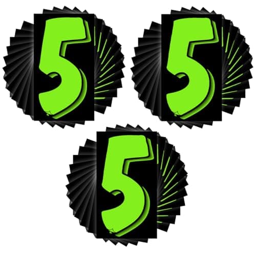 Versa-Tags 36 Number Five (5) 7.5-Inch Green and Black Windshield Pricing Number Stickers for Car Dealers