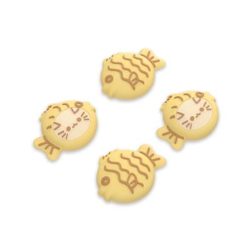 PlayVital Cute Thumb Grip Caps for Nintendo Switch 2 Pro, Switch Pro Controller, Joystick Caps Cover for ps5, Edge, ps4, Xbox Series X/S, Xbox One, Elite Series 2 Controller - Taiyaki Kitten