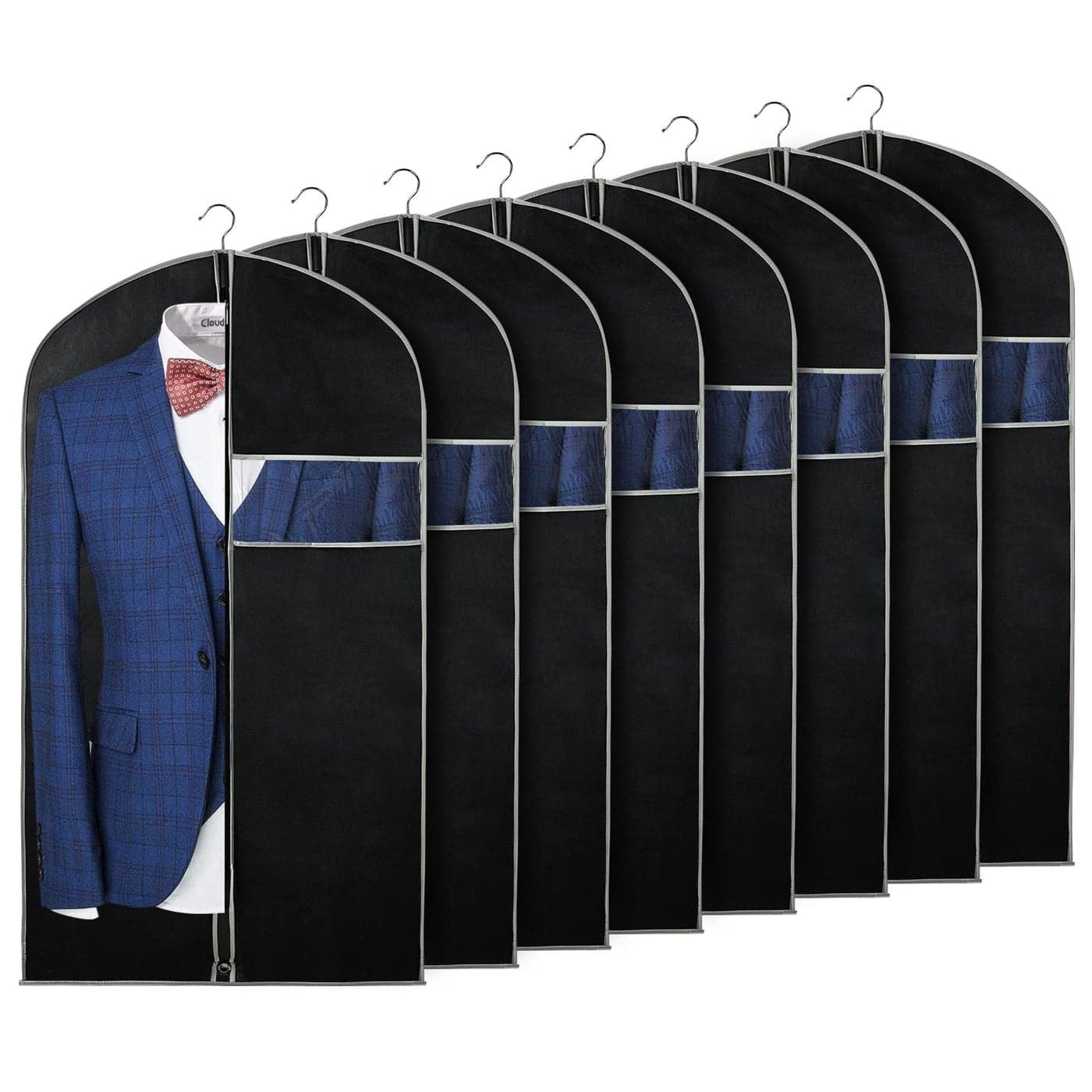 Syeeiex 40 Garment Bag Set of 8 Suit Bag Garment Bags for Hanging Clothes Suit Covers Bags for Men or Women Dress Bags for Storage Suits ShirtsTshirts and Jackets on Closet