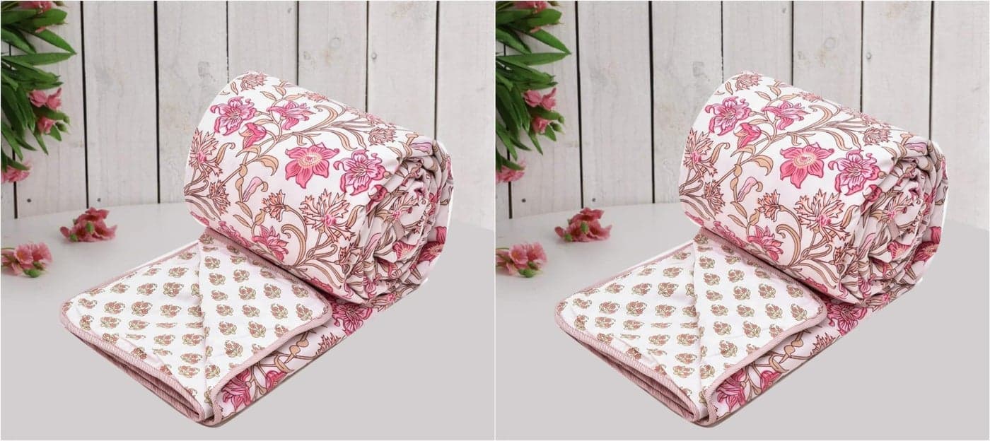 COZY FURNISH Super Soft Brushed Microfiber Cotton 3 Layer Breathable Set of 2 Single Dohar Lightweight Warm Bed Dohar 57X87(Inches) 144X220(CM) All-Weather 120 GSM AC Dohar Blanket