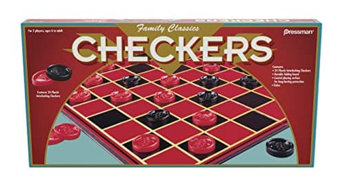 Family Classics Checkers With Folding Board and Interlocking Checkers by Pressman