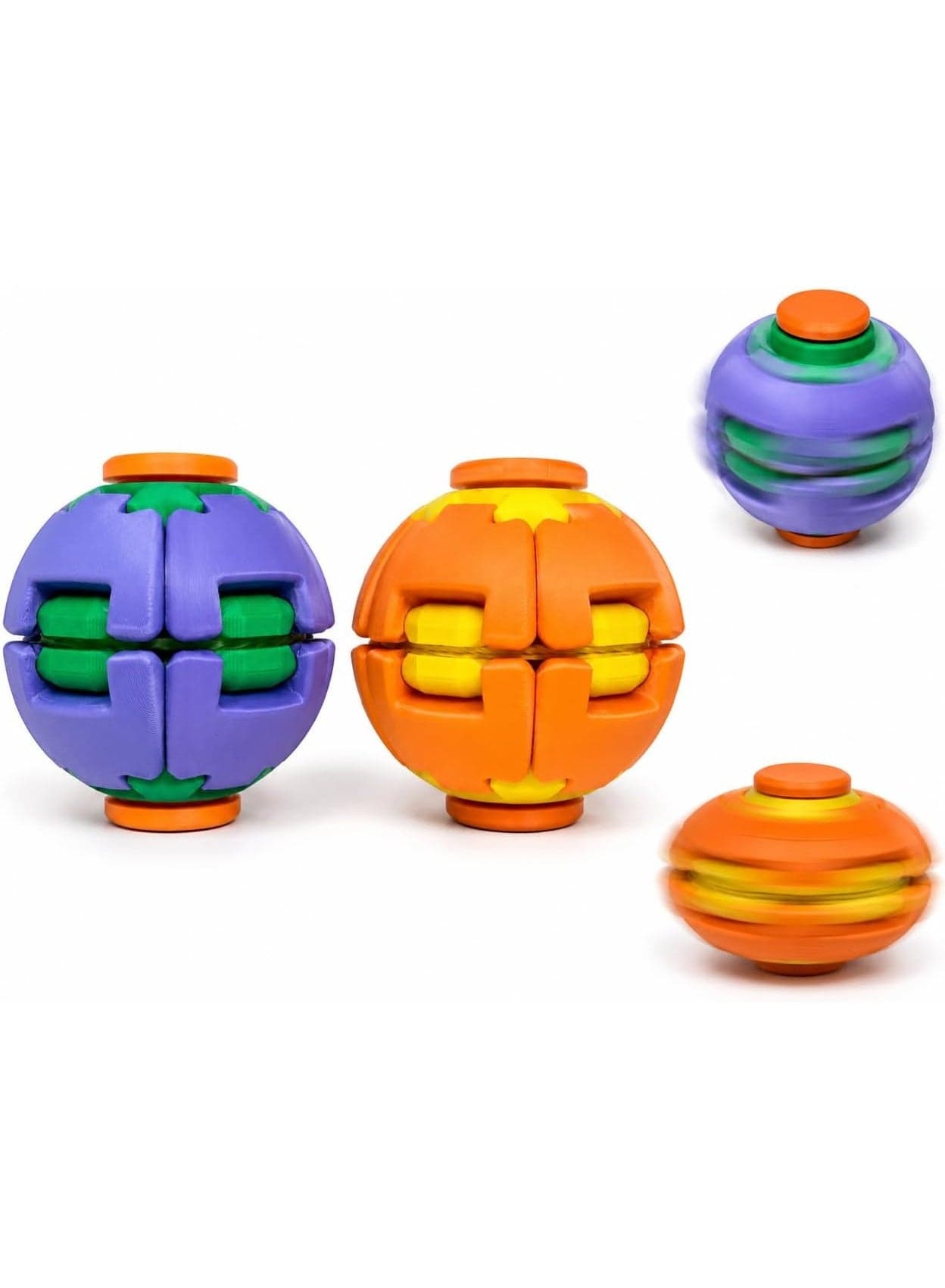 2PC 3D Printed Fidget Toys, Rotating Pop Up Stress Ball, Fun Fidget Spinner | For Office and Leisure Entertainment, Christmas and birthday gifts suitable for both adults and kids