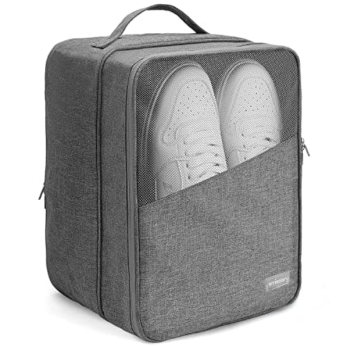 Emissary Shoe Bag Holds 3 Pair of Shoes for Travel, Large Waterproof Shoe Bags for Storage, Shoe Bags for Travel With Pocket, Sneaker Travel Bag for Women Men(Grey)