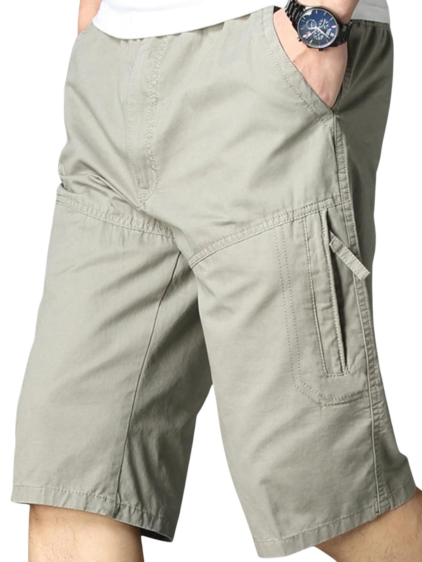 Lymio Men Shorts || Men Shorts Cotton Casual (Shorts-32-Light Grey-M)
