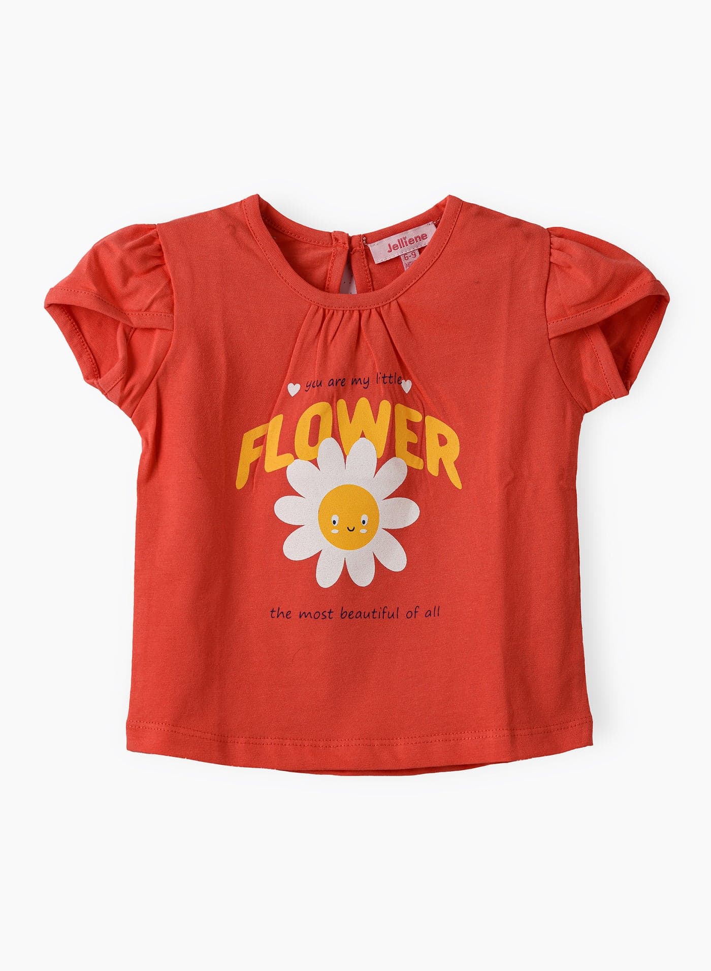 Girls Red Flower Graphic Cap Sleeve Tee