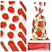 WILLBOND 100 Pieces Strawberry Party Bags Plastic Cellophane Treat Candy Goodies Bags with 100 Pieces Twist Ties for Strawberry Themed Birthday Party DecorationRed