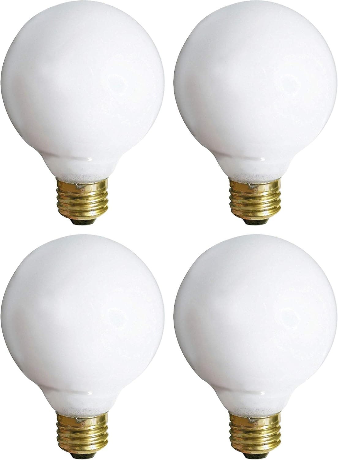 4 Pack G25 Incandescent Incandescent Light Bulb 2700K Soft Light Decorative Globe Light BulbsE26 Medium Base Perfect for Pendant BathroomVanity Mirror Makeup Dimmable WhiteFinish 25Watt