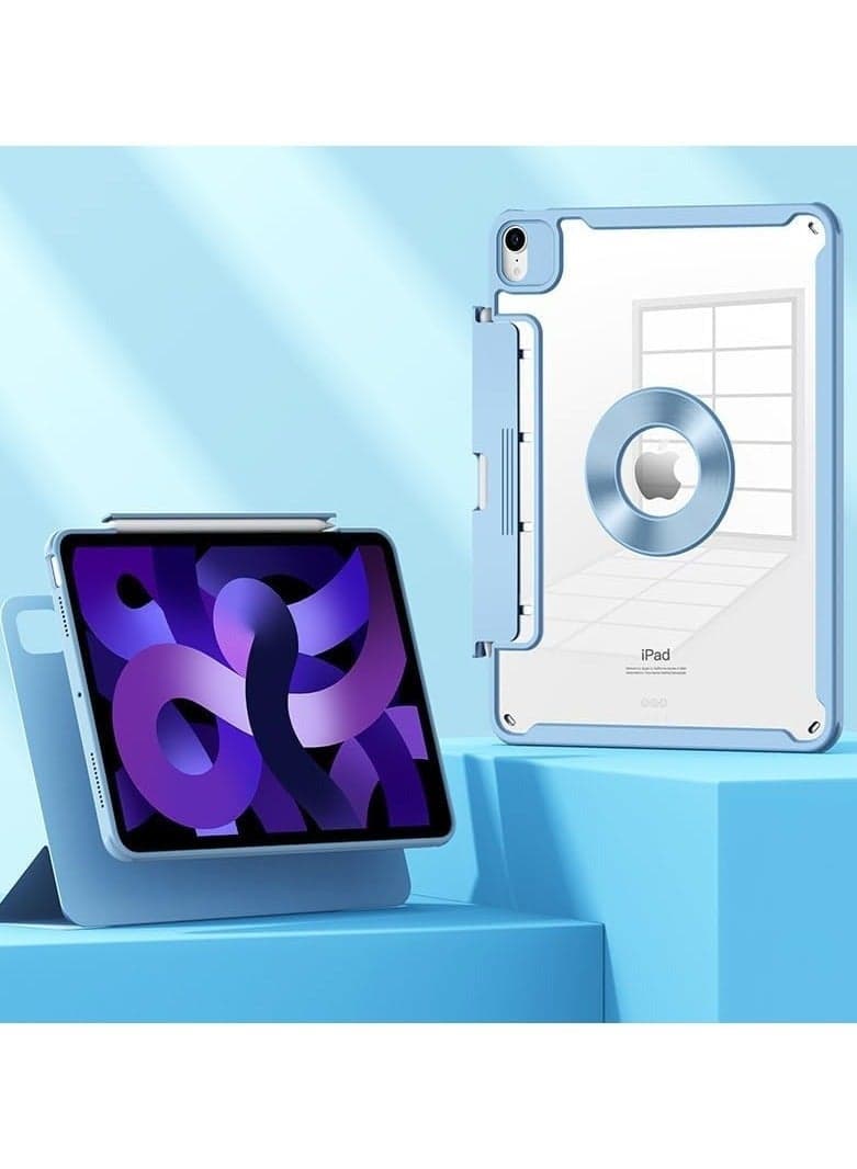 Suitable for iPad 10 Case with Drawer Magnetic Pen Slot, Magnetic Swivel Detachable Tablet Case with Hibernate Wake Up Function
