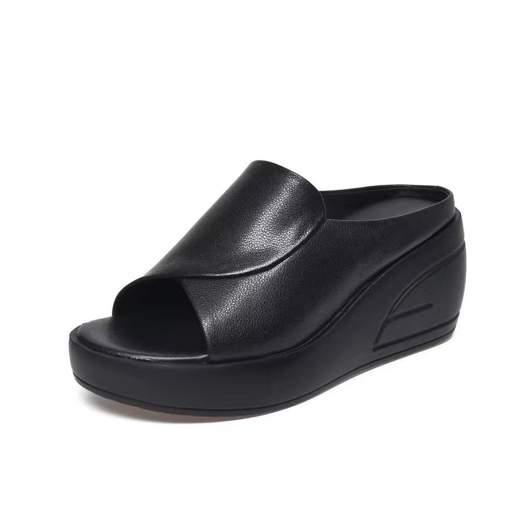 Women'S Wedge Sandals And Slippers 2023 New Simple Women'S Sandals And Slippers Spot Fish Mouth Casual Daily Beach Women'S Shoes