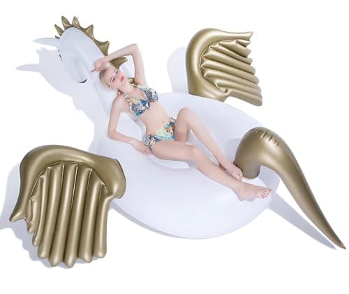 Jasonwell Giant Inflatable Pegasus Pool Float with Fast Valves Summer Beach Swimming Pool Floatie Lounge Floating Raft Outdoor Party Decorations Toys for Adults XXXL