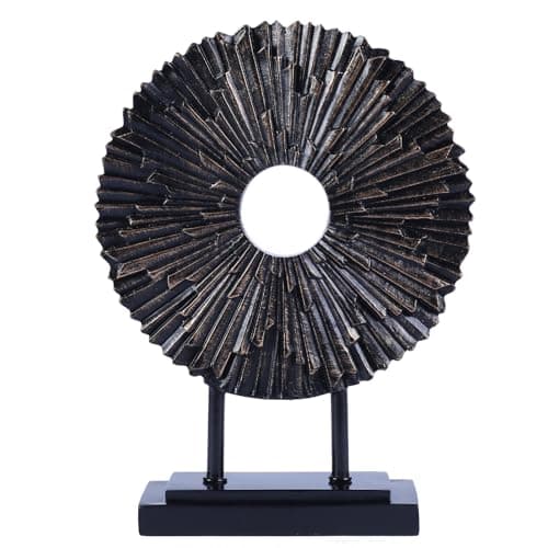 CECKQUE Minimalist Round Statue Above Cabinet Decor Kitchen, Modern Decorative Sculpture Home Decorations for Living Room Coffee Table, Office Decor Items, Center Pieces Decoration (Black)