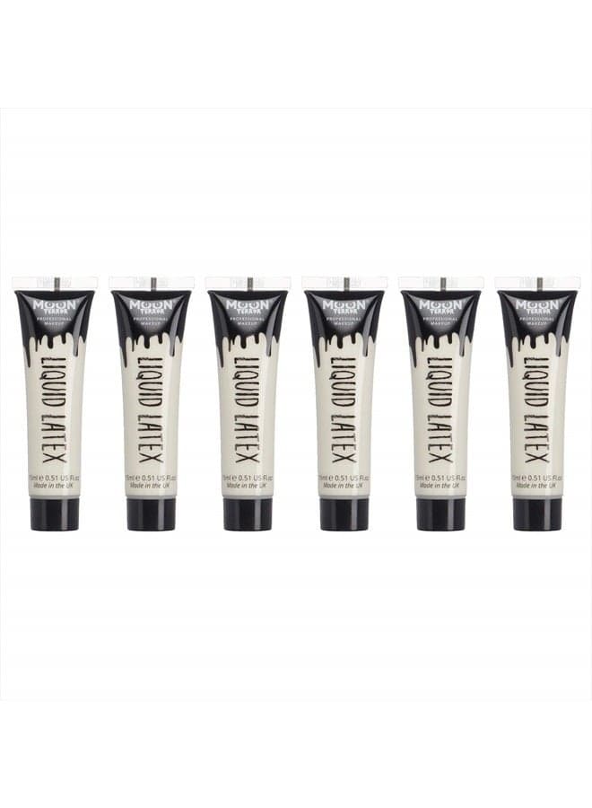 Pro FX Liquid Latex - 0.50fl oz x6 - SFX Make up for Halloween, Works with Fake Blood & Face Paint - Special Effects Make up