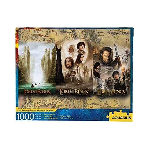 AQUARIUS Lord of the Rings Triptych Puzzle 1000 Piece Jigsaw Puzzle Glare Free Precision Fit Officially Licensed LOTR Merchandise Collectibles 20 x 28 Inches