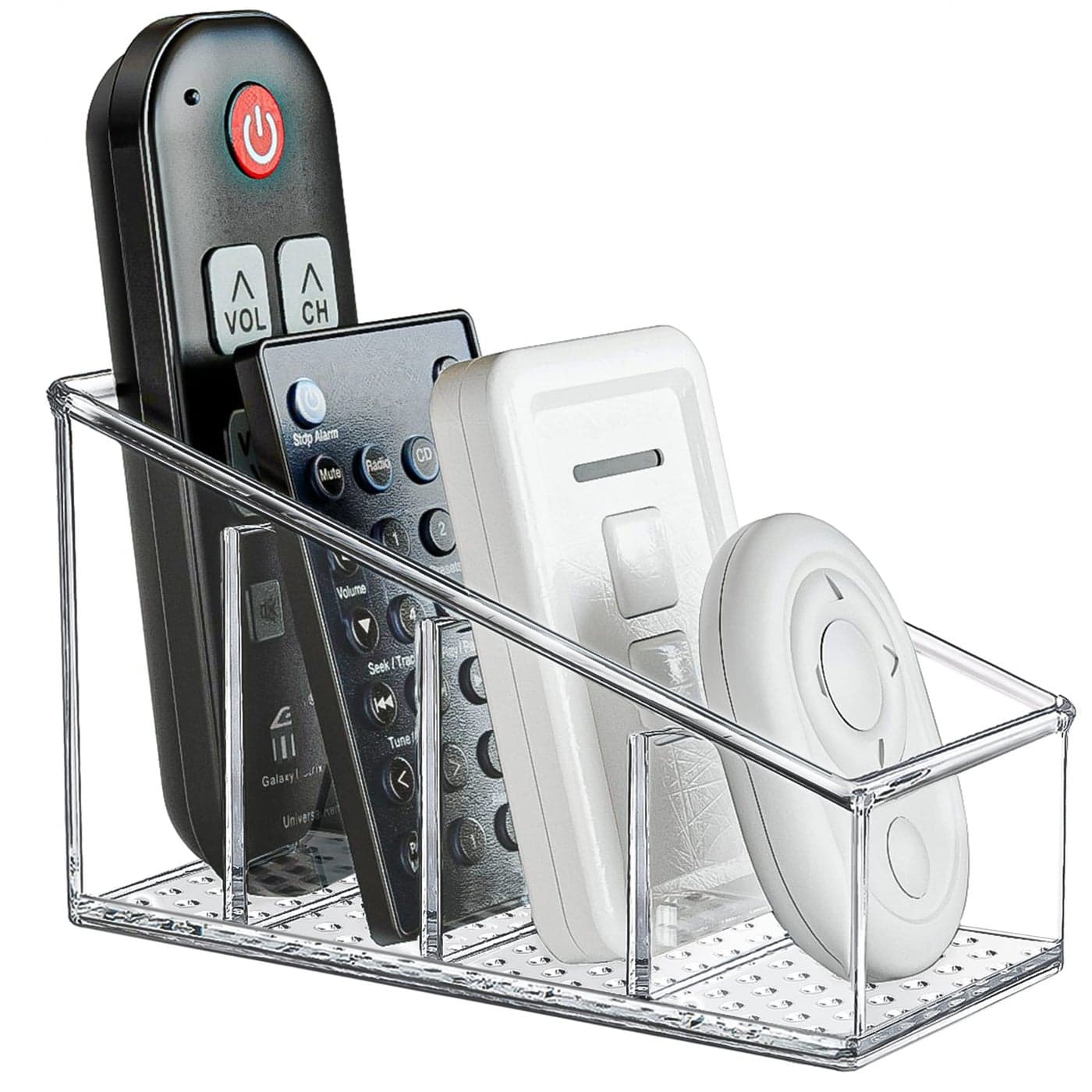 MaxGear Remote Control Holder Clear TV Remote control Storage Organizer Small Plastic Caddy for Home, 1 Pack