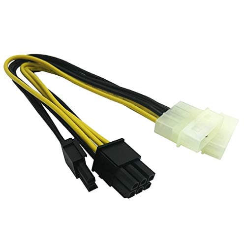 COMeap (3-Pack Molex to 6 Pin 8 Pin GPU Power Adapter, 8 Pin (6+2) Male PCI Express to 2X Molex PCIe Power Adapter Cable 9-inch(23cm)