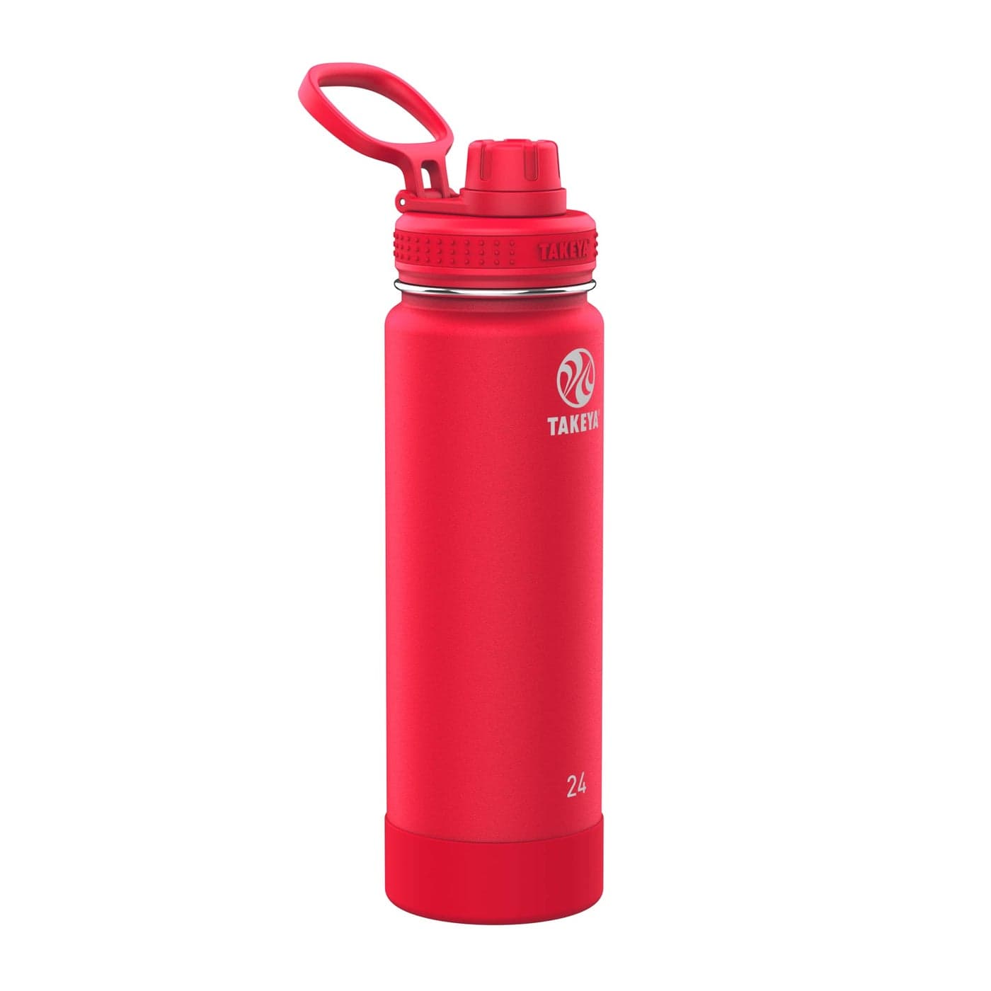 Takeya Actives Water Bottle with Spout Lid Bottle with Double Stainless Steel Insulation Dishwasher Safe BPAFree Bottle with Spout Lid Removable Bumper 24 oz Watermelon