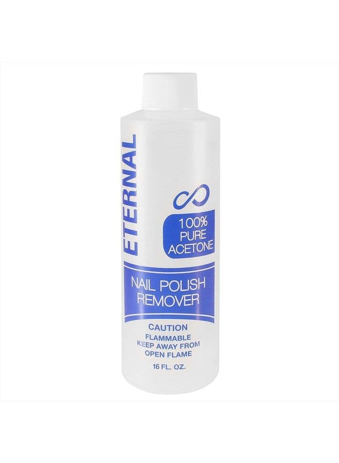 Acetone Nail Polish Remover - 100 Percent Pure Acetone with Quick Effect and Ultra-Powerful Formula for Removal of Natural, Glue, Gel, Acrylic, Shellac & Artificial Fingernail - 16 Fl Oz