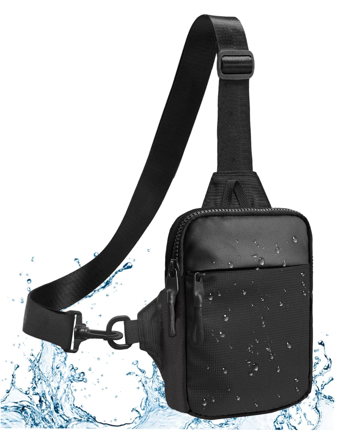 DEMOKATE Mini Crossbody Sling Bag for Men and Women, Small Shoulder Bag, Fanny Pack Running Phone Holder for Travel Running Hiking Cycling, Phone Purse Bag Carrying All Phones(Black01)