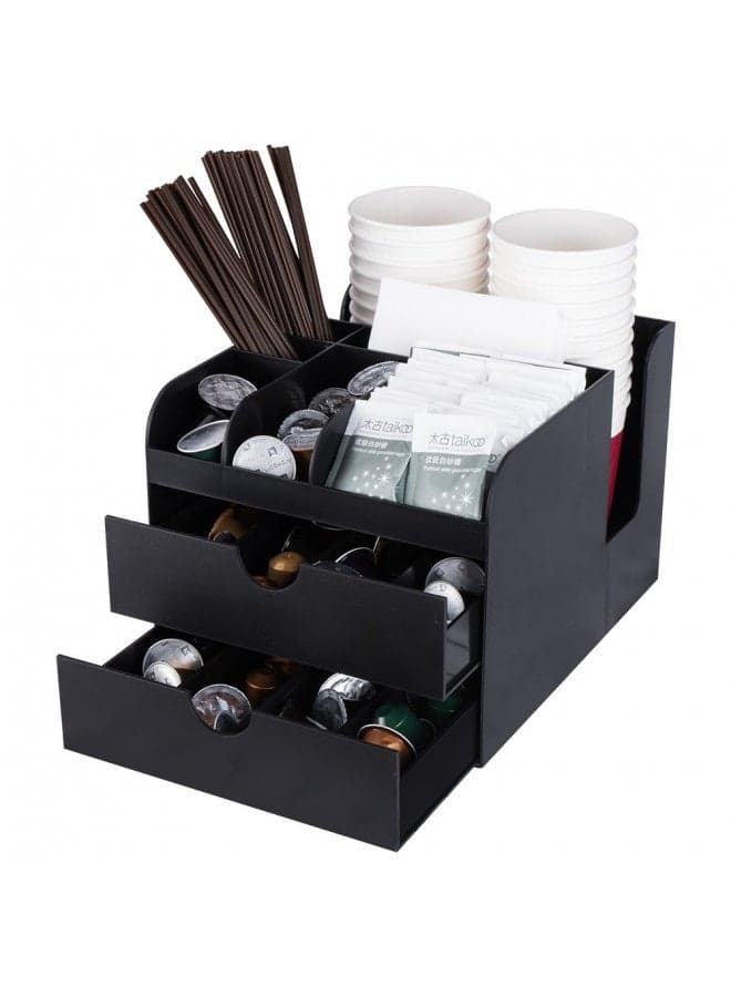 Vencer Coffee Condiment and Accessories Caddy Organizer,Black VCO-002